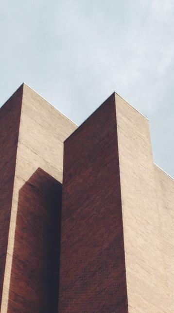 The three brick monoliths at Kane Hall on the UW campus, Seattle, WA. Processed with VSCOcam with f2 preset